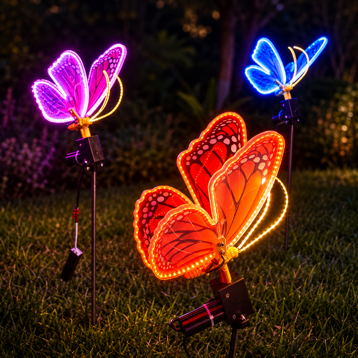 KTVLIGHTS 3D LED Butterfly Lights with Moving Wings for Garden
