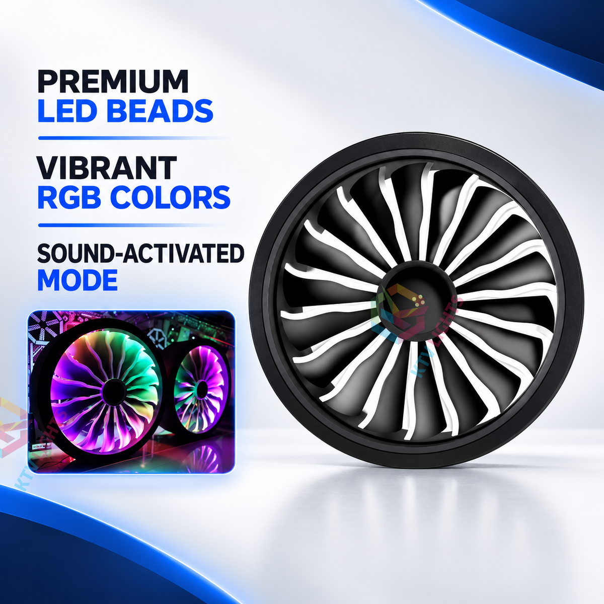 KTVLIGHTS 150W RGB DMX Aircraft Engine Fan Stage Light-X30
