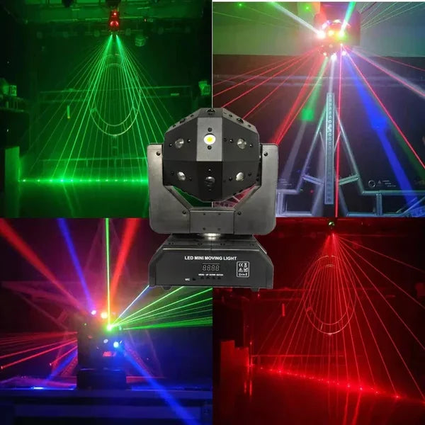 KTVLIGHTS 3-in-1 RGBW Laser Scanning Moving Head DJ Stage Light-B6