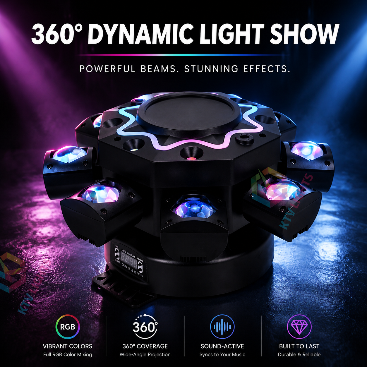 8-Arm RGB Laser Moving Head Party Light DJ Disco Light-E87
