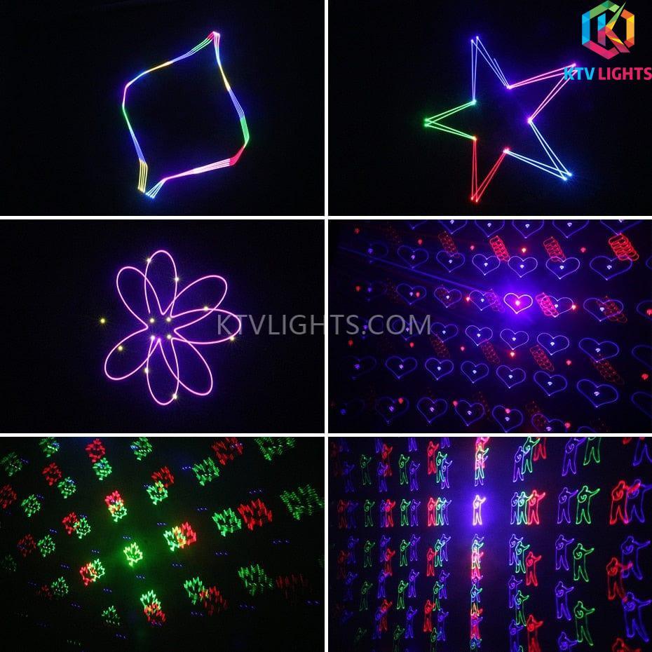 2-4w RGB 3D animation laserlys-stemmekontrol/DMX512 scenelys-A7