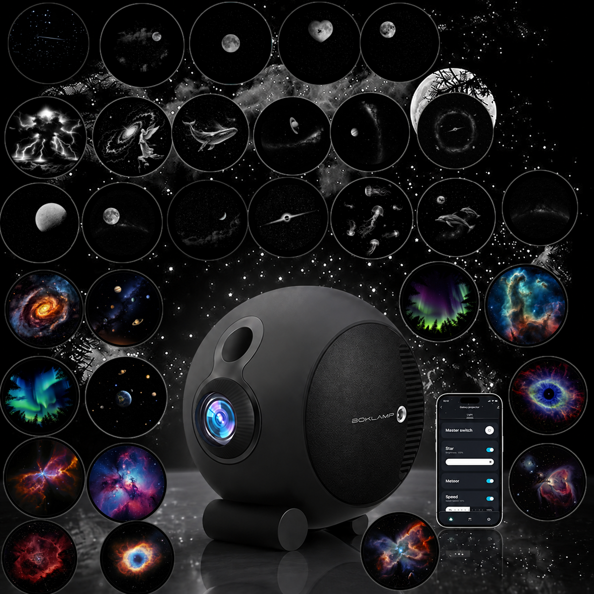 KTVLIGHTS 20W APP Smart Star Galaxy Projector with Dynamic Effects-S61