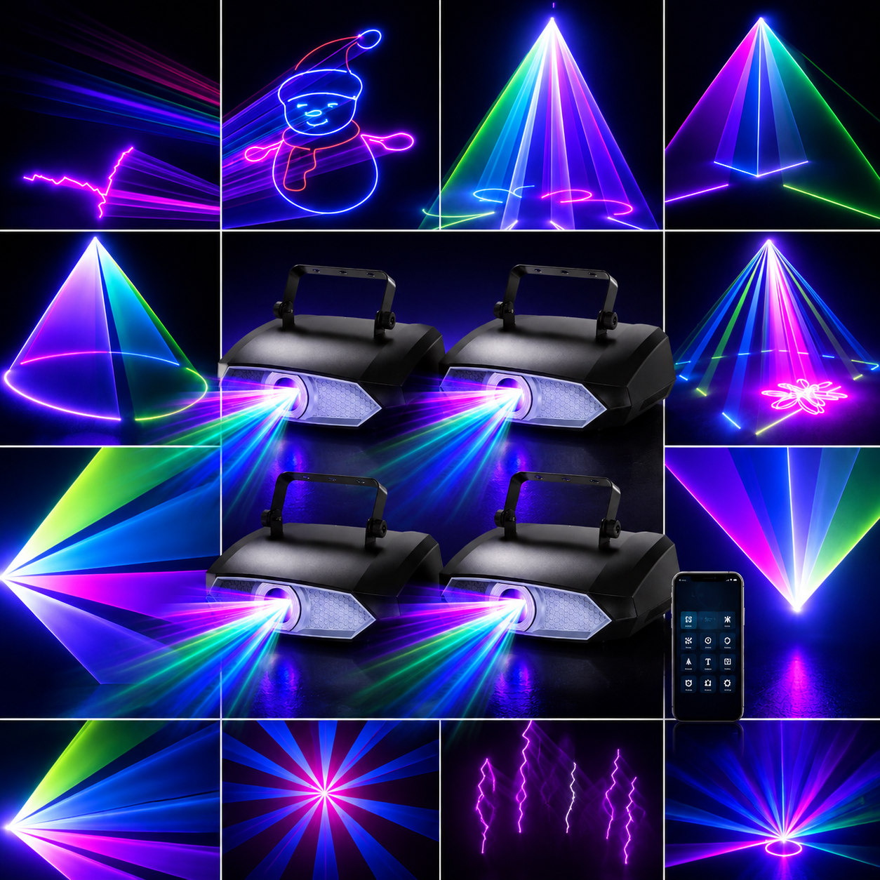 2w APP 3D Animation Party DJ RGB Laser Light - A33