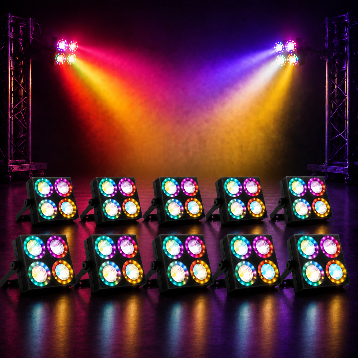 KTVLIGHTS 80W RGBW DMX LED Wash Par Stage Light-P52