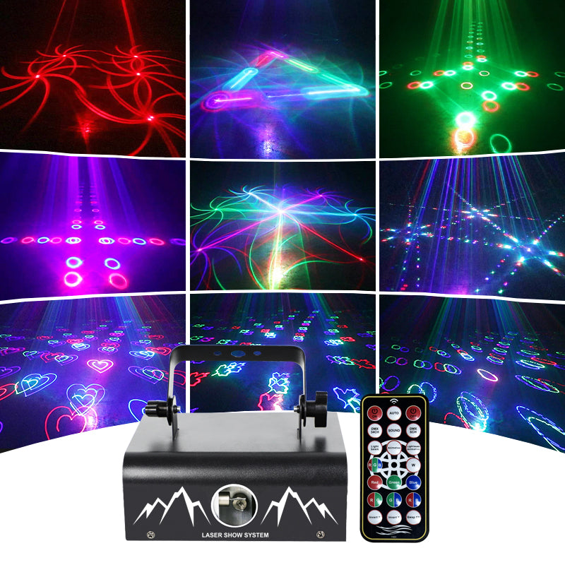 Luce laser animata RGB di terza generazione con controllo vocale/con telecomando/luce da palco DMX512-A21