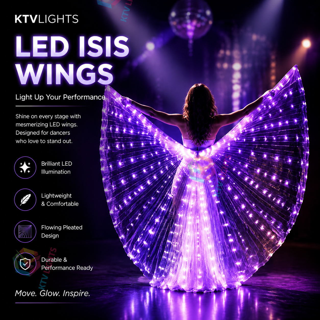 KTVLIGHTS Glow Like A Goddess With LED Dance Wings-M37