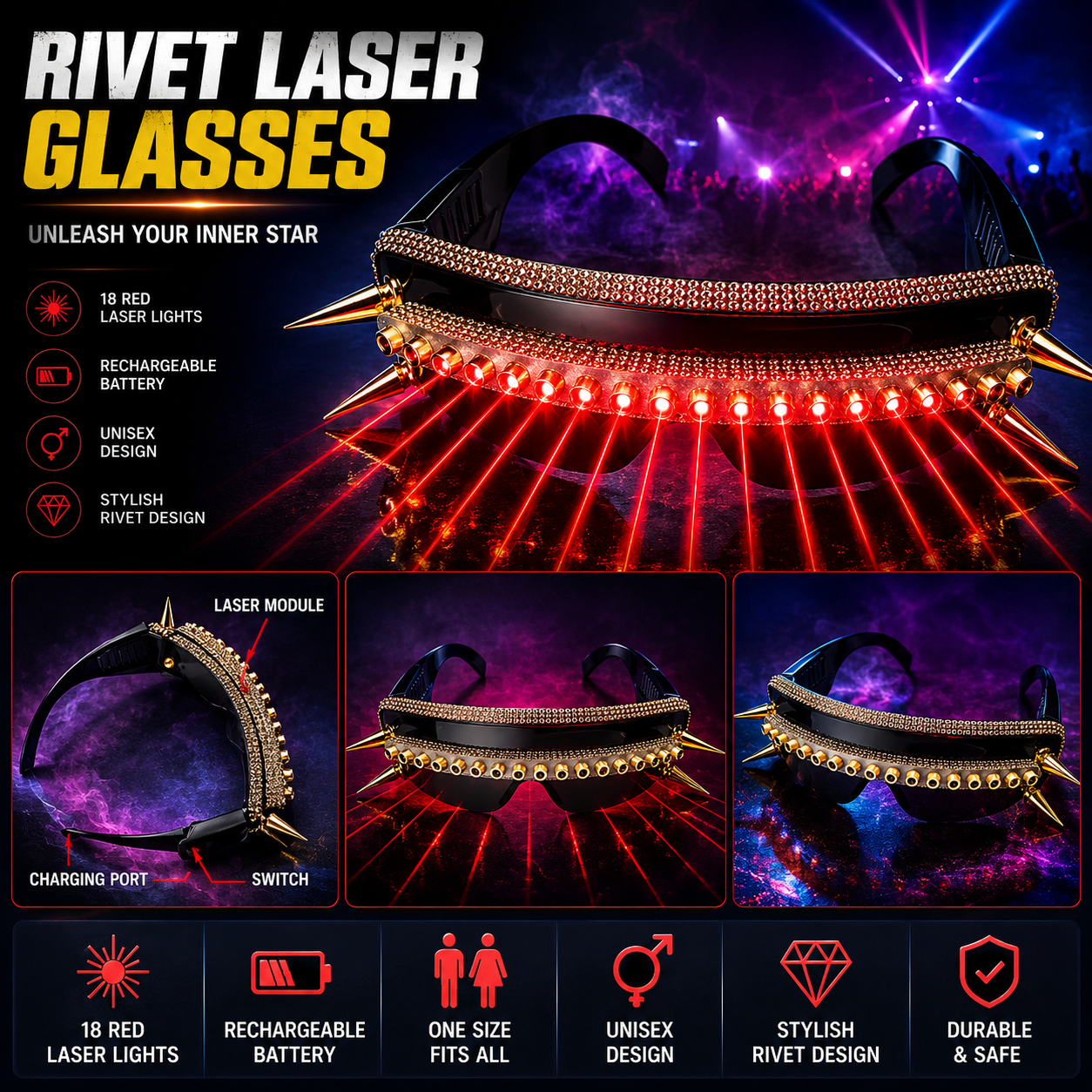 Riveted Laser Glasses-M32