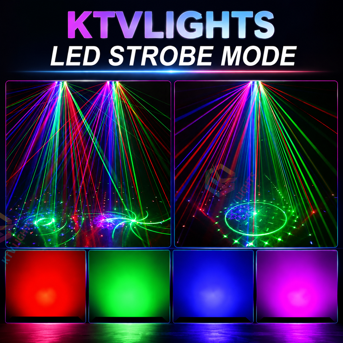 KTVLIGHTS 27 Hole 4-in-1 RGB Laser Light DJ Stage Party Projector-B5