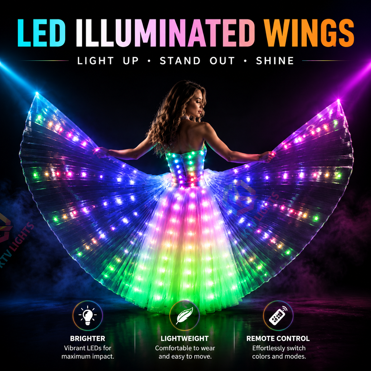 KTVLIGHTS LED Wings for Ballet, Wedding & Stage Performance-M52