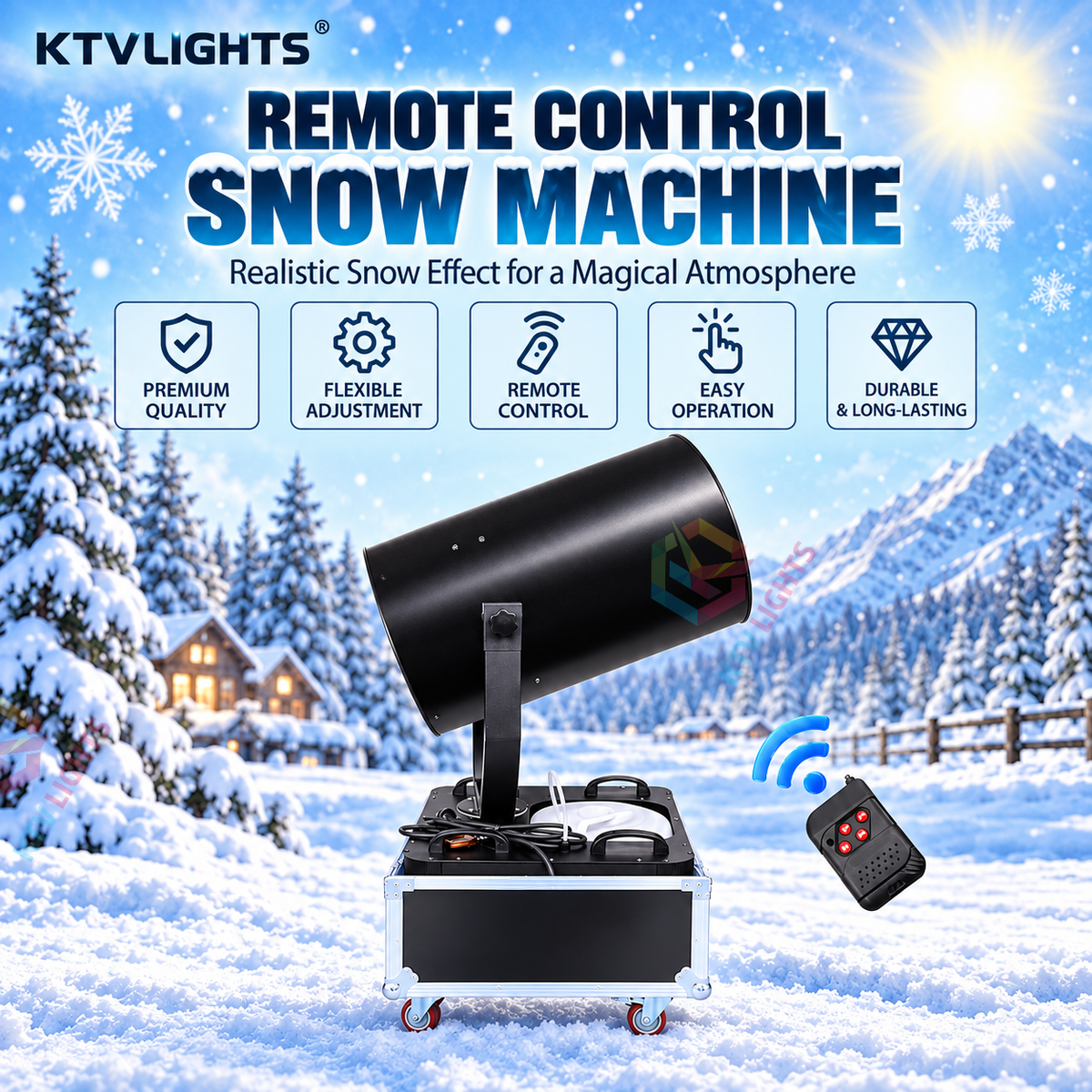 KTVLIGHTS 4000W Moving Head Snow Machine for Stage & Wedding-H8