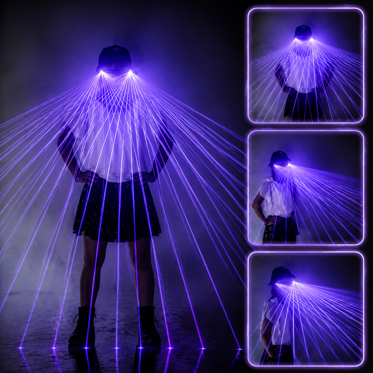 KTVLIGHTS Red Laser Glasses for Parties, Clubs & Festivals -M33