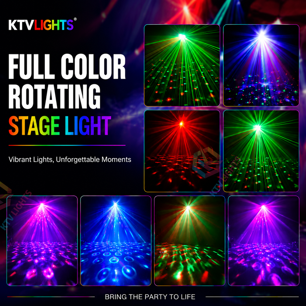 KTVLIGHTS "3-in-1" Magic Ball Disco Laser Light—suitable for all kinds of events-C1