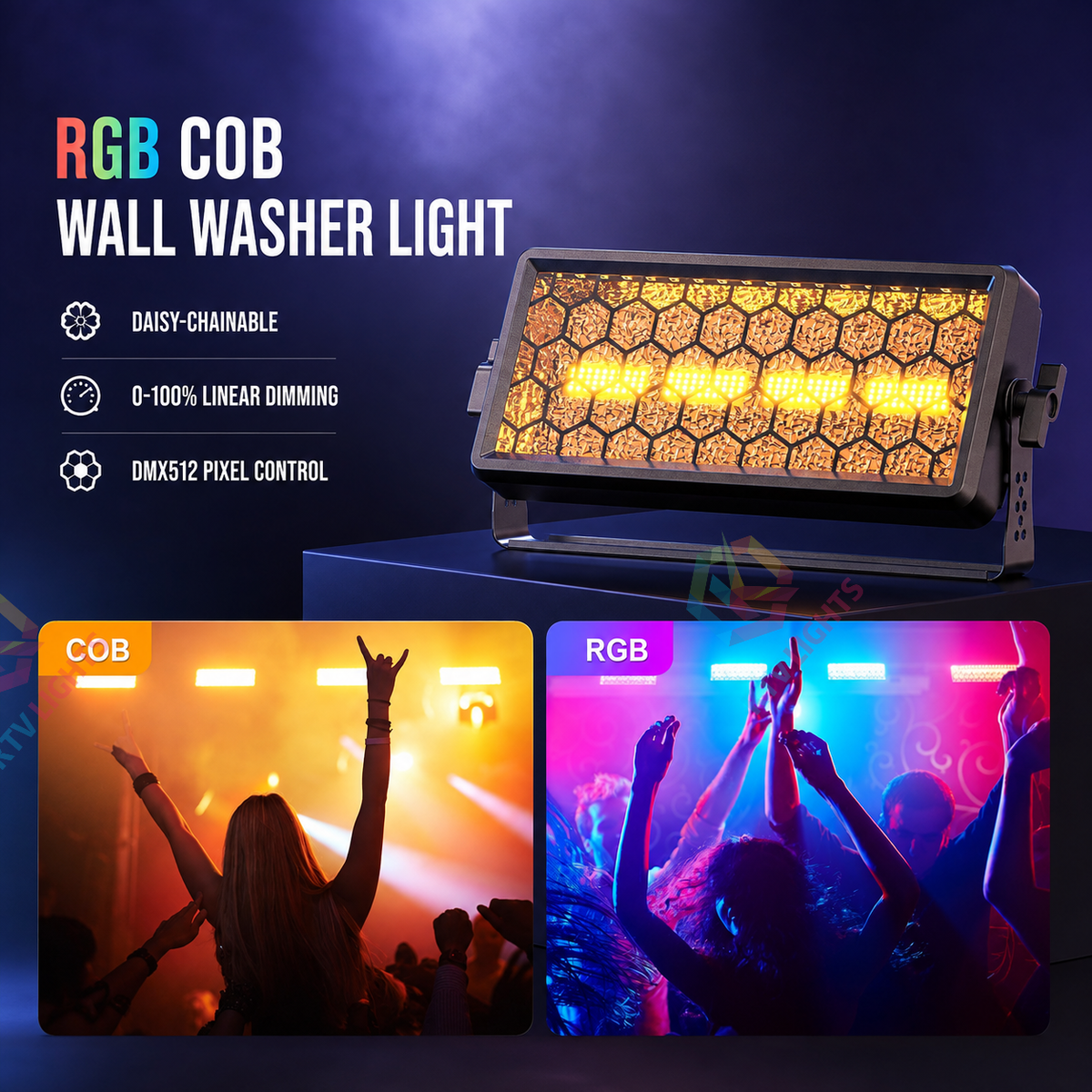 KTVLIGHTS 120W RGB DMX Strobe Wash DJ Stage Light-X23