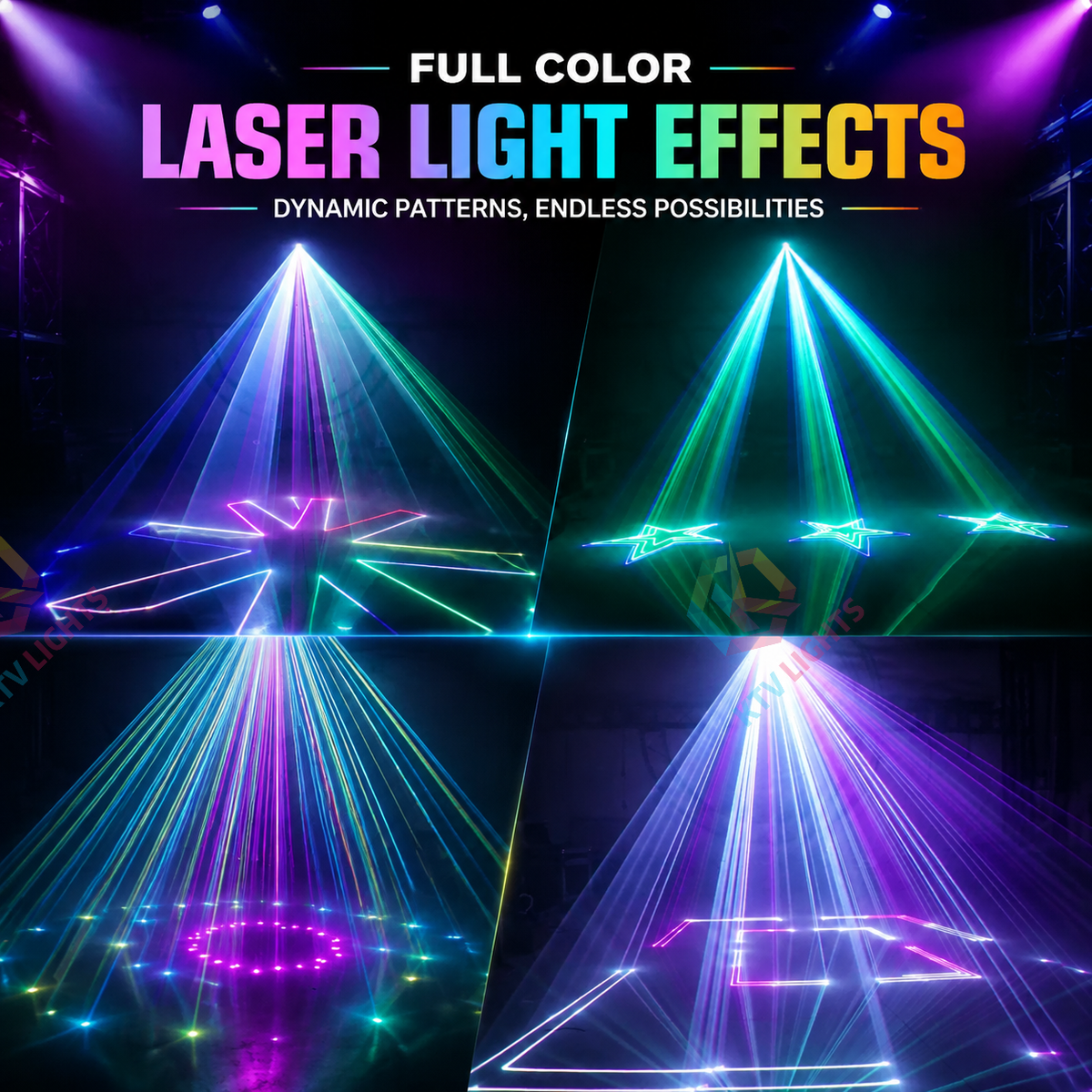 KTVLIGHTS RGB Animation Laser Light – DJ Stage Scanner Effect Light – DMX512-A2