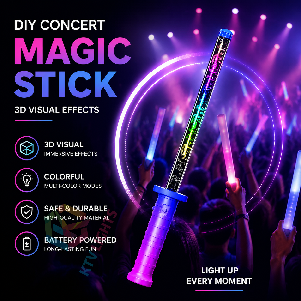 KTVLIGHTS DIY Glow Sticks for Concerts, Parties & Festivals-M34