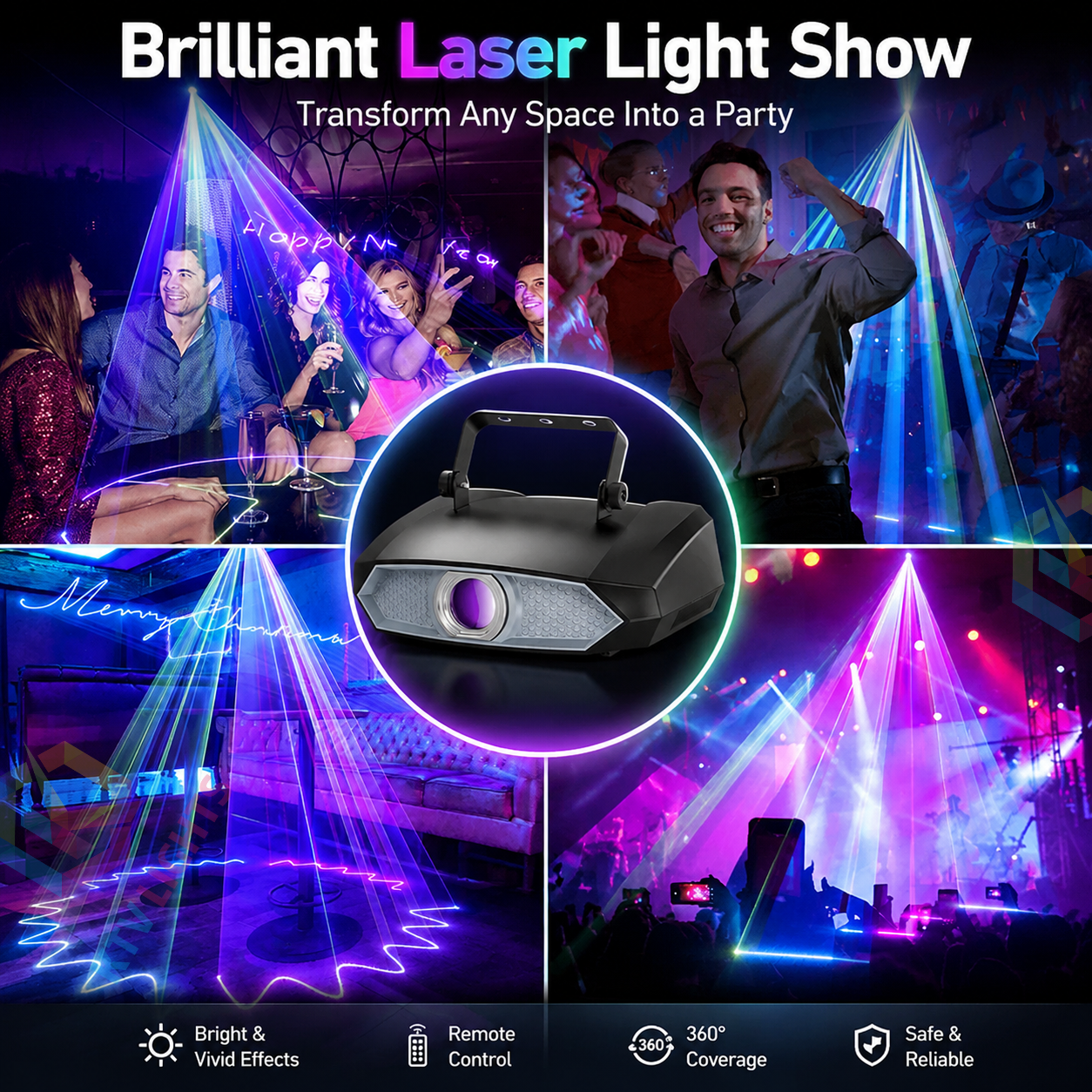 2w APP 3D Animation Party DJ RGB Laser Light - A33