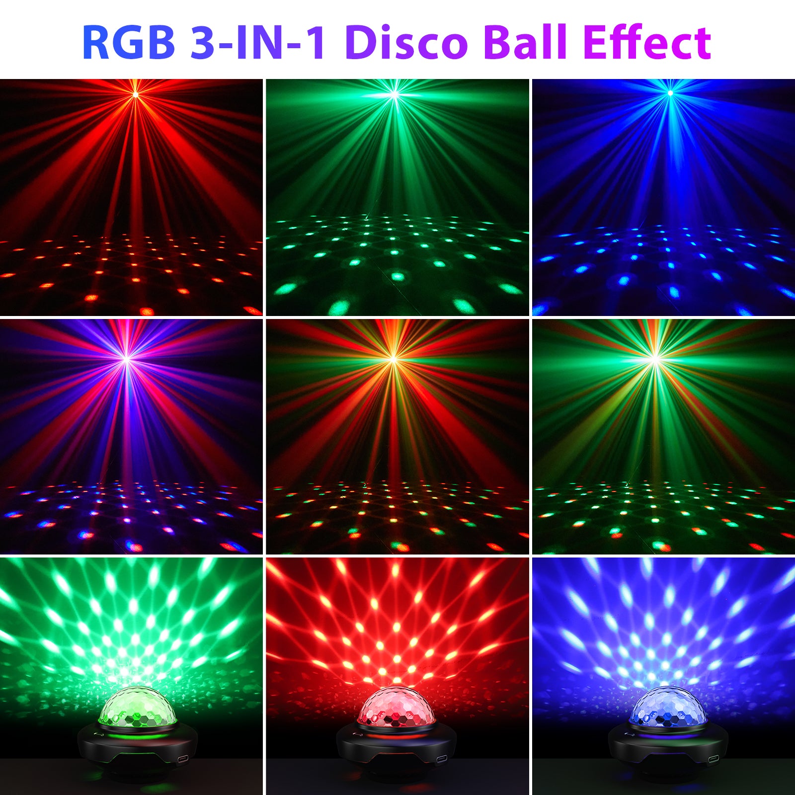 Mini USB Rechargeable Magic Ball Disco Light-C2