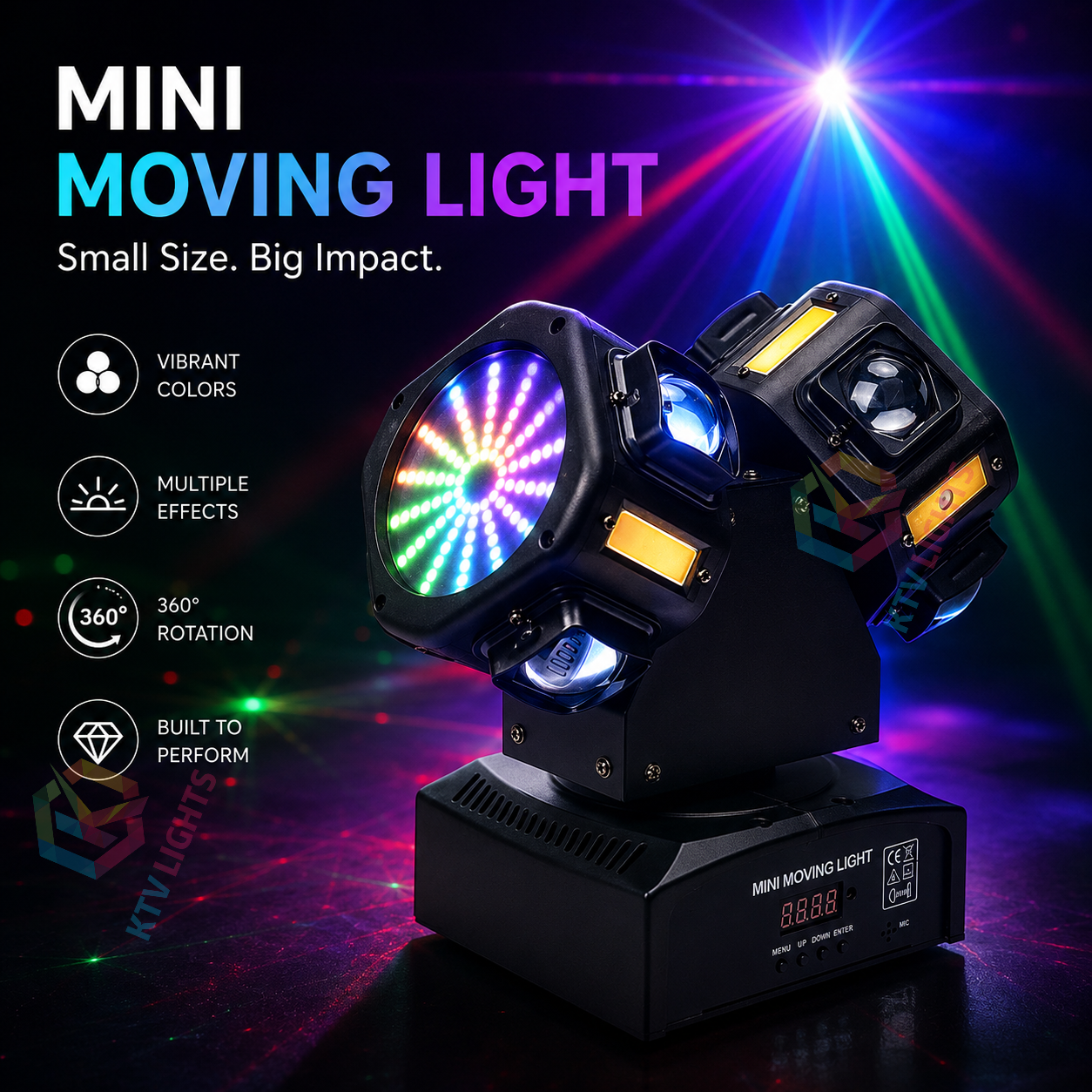 Twin Head Moving Head DJ Light RGB Laser Party Stage Light-E89