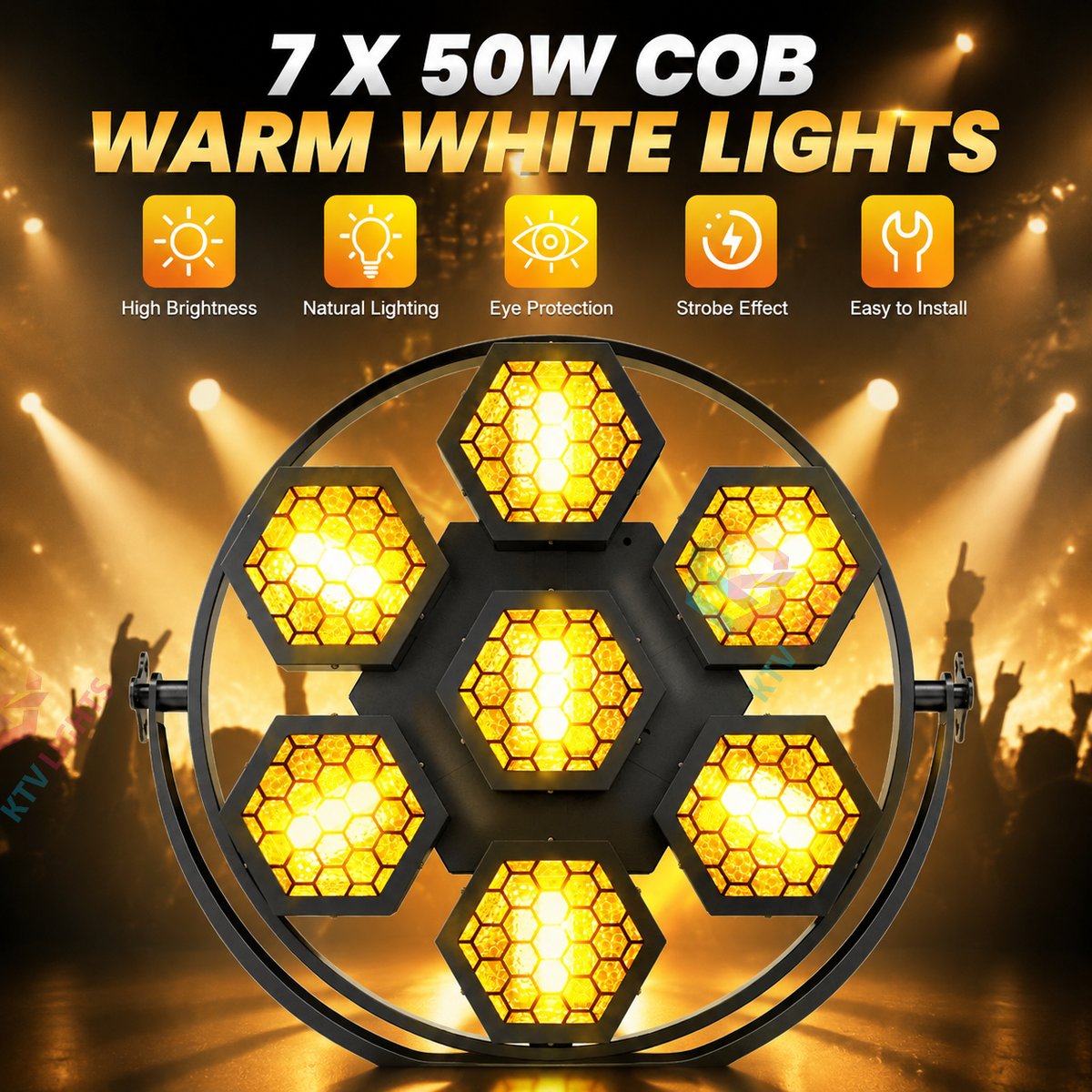 KTVLIGHTS 200W RGB COB LED Retro Strobe Light-F1