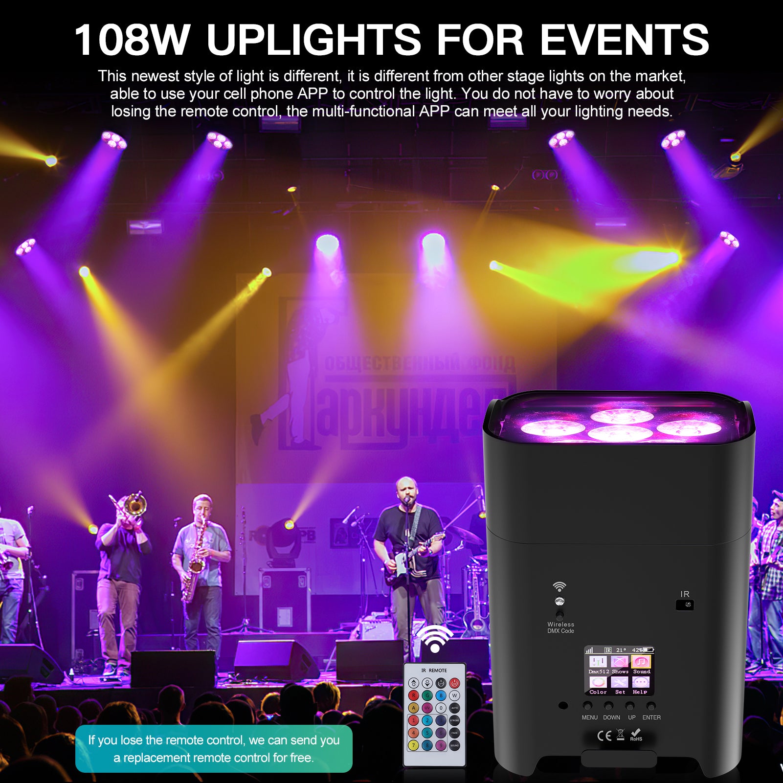 6x18w RGBWAUV 6in1 DJ Par Light-P31