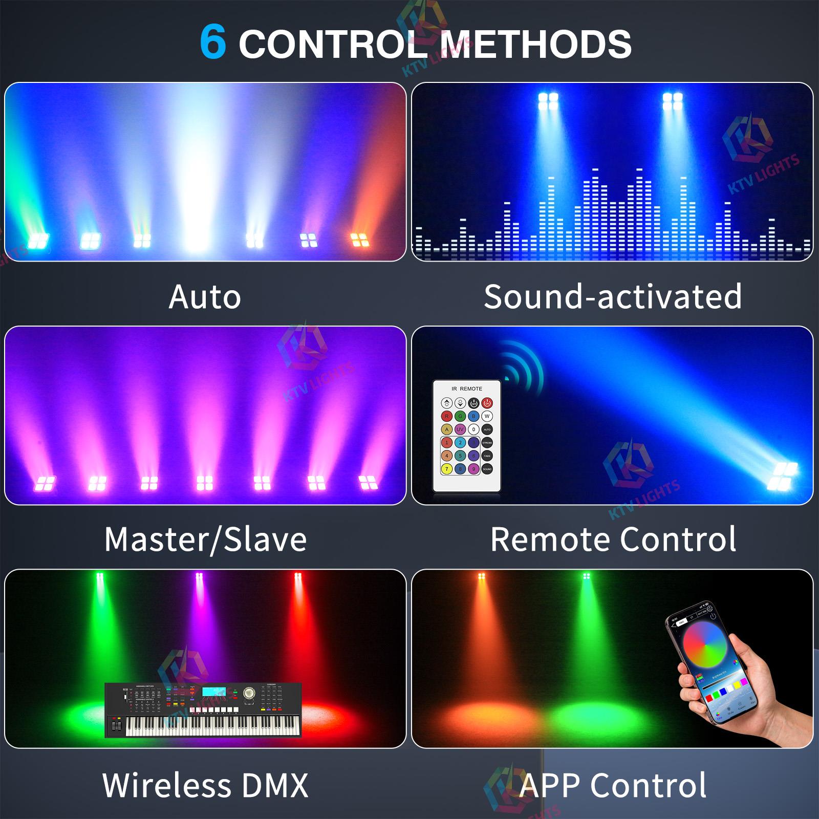 4x15W RGBWA+UV LED Rechargeable Par Light-P54