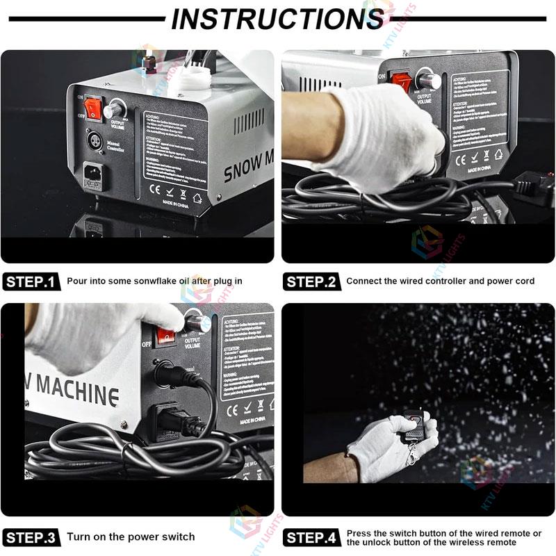 1000W Snow Machine with Remote Control-H3