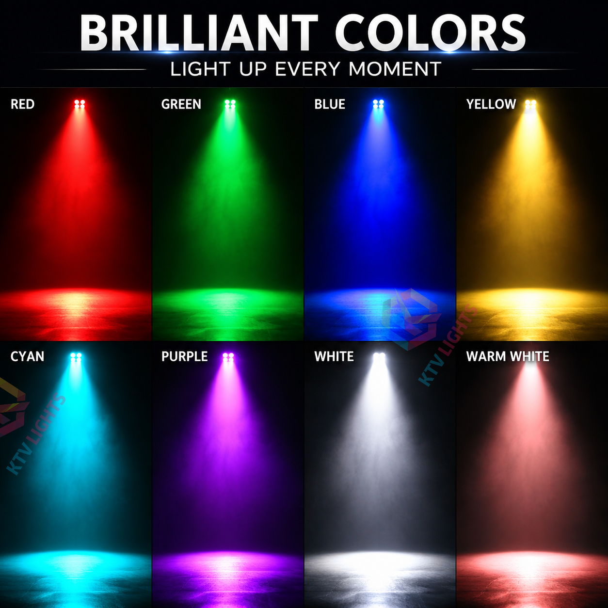 KTVLIGHTS 4x8W RGBW 4-in-1 LED PAR Stage Light-P37