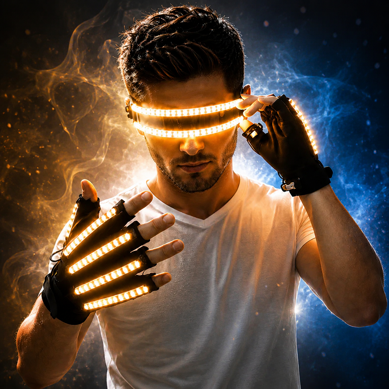 KTVLIGHTS LED Gloves & Glow Glasses for Rave Party Events-M44