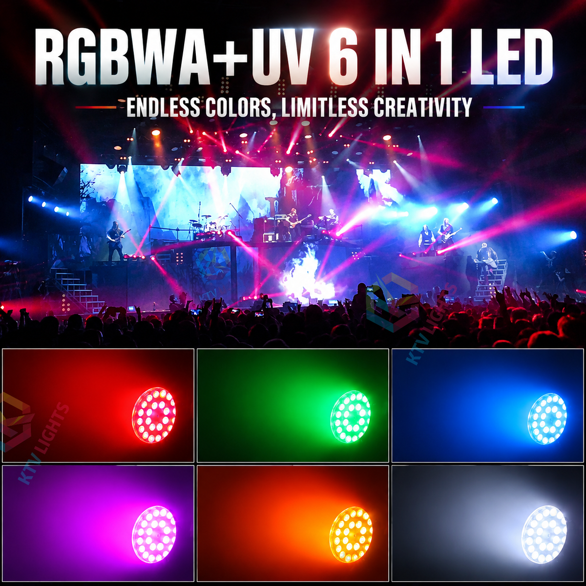 KTVLIGHTS 240W RGBWA+UV Waterproof Outdoor LED PAR Light-P23