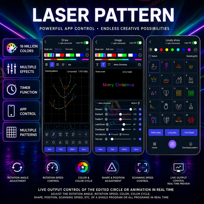 8w-15w APP Outdoor rooftop green landmark laser light-B38