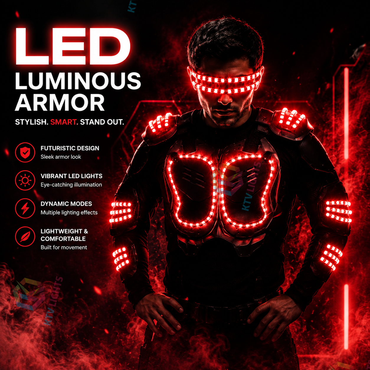 KTVLIGHTS Stand Out With This Colorful LED Armor Suit-M39