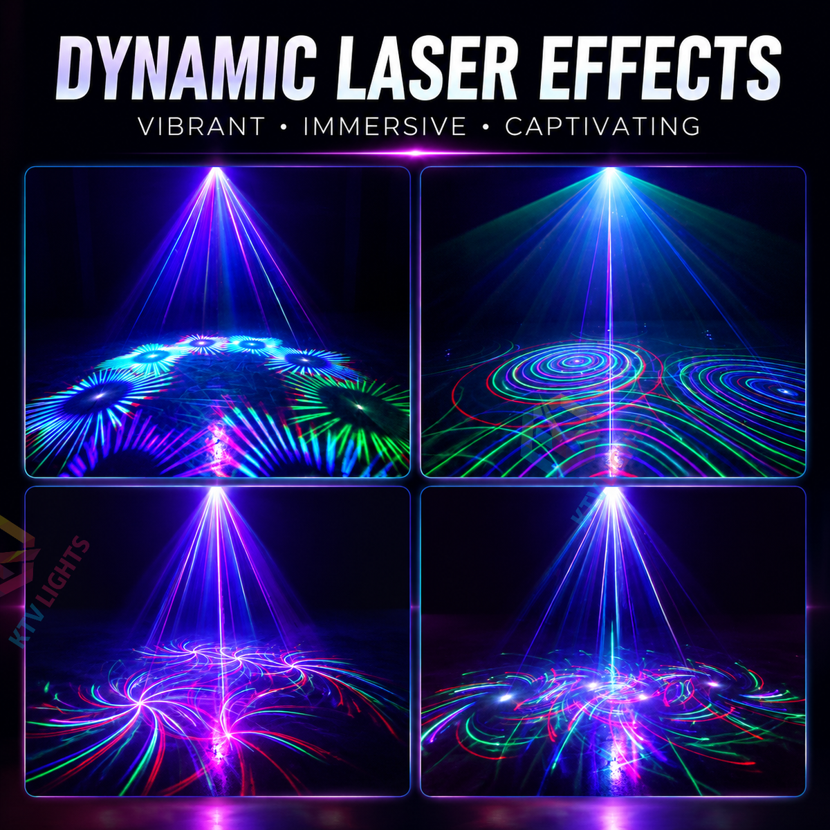 KTVLIGHTS Full-Color RGB Animation Laser Projector – DJ Disco Light-A21