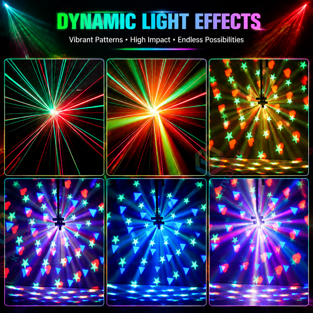 KTVLIGHTS 4 Arms LED Moving Head Stage Light for DJ Party Events-E93