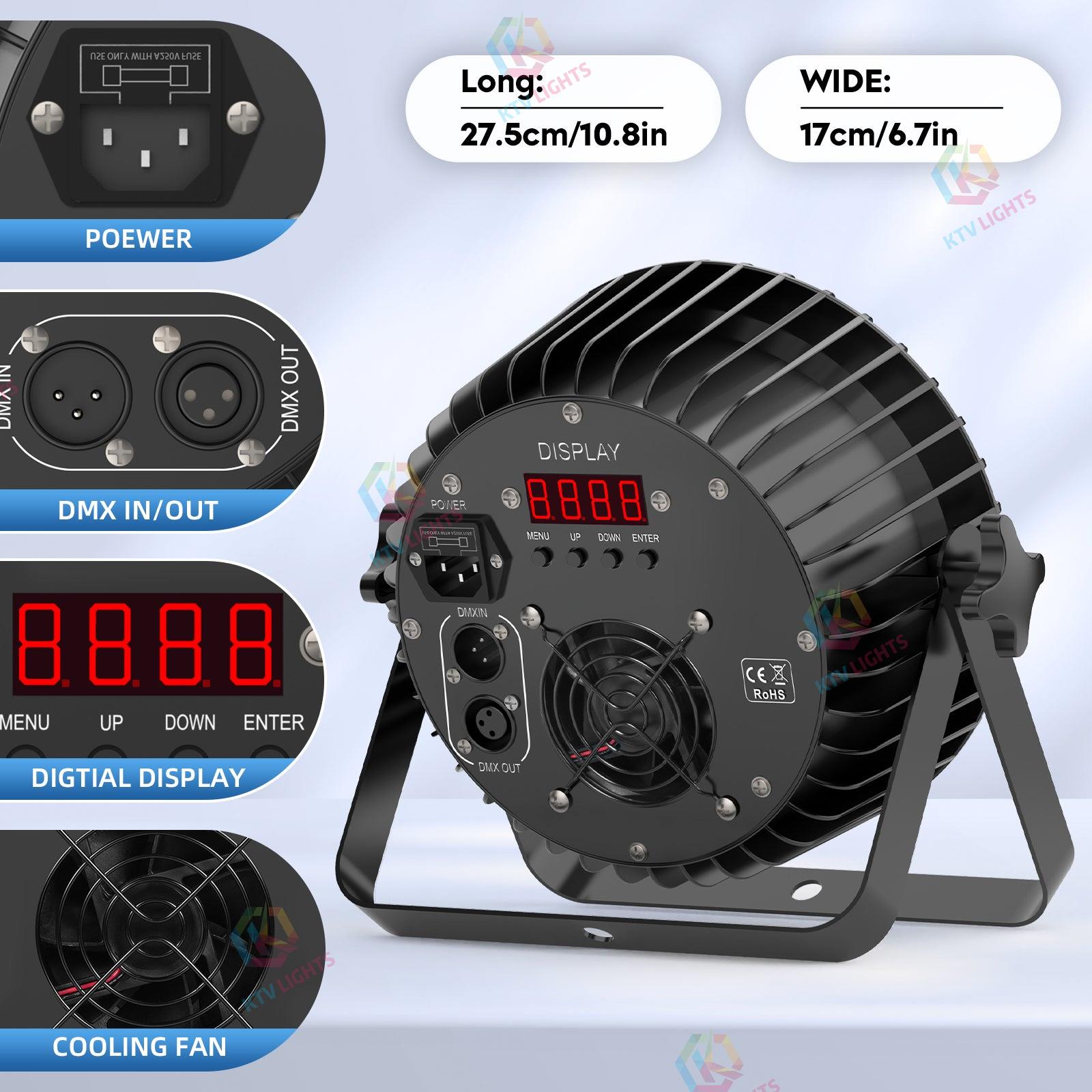 6-in-1 RGBW + UV 18-LED par light-P22