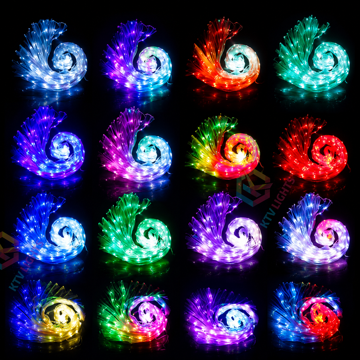 KTVLIGHTS Rainbow LED Wings for Dance Shows & Performances-M56