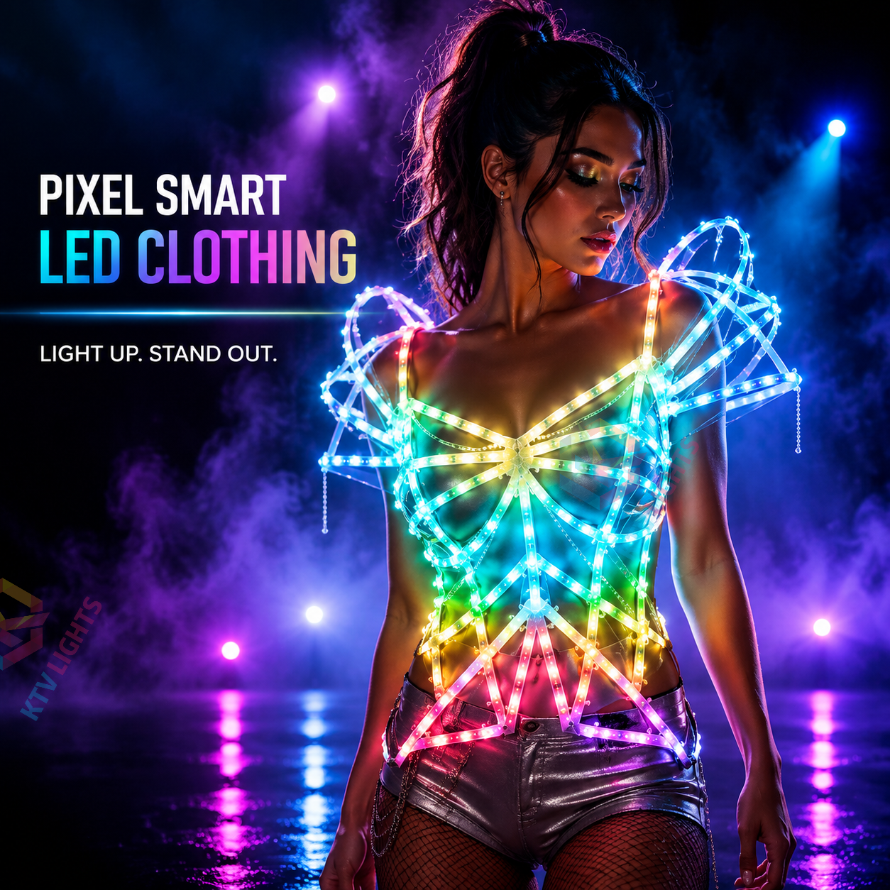 KTVLIGHTS  Smart Pixel LED Clothing for DJ Shows & Rave Parties-M47