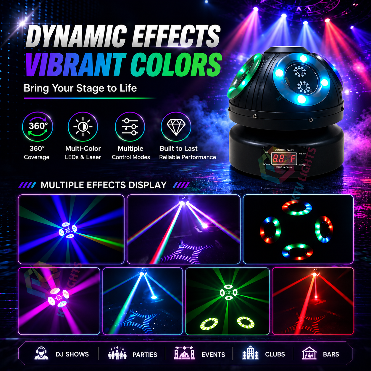 KTVLIGHTS Mushroom Laser Moving Head Light for DJs & Party Events-E13