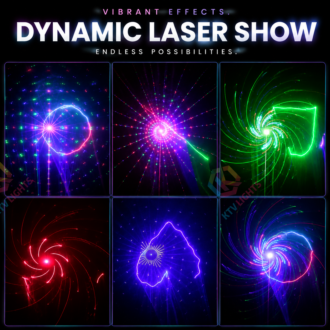 KTVLIGHTS RGB 2-in-1 Laser Beam and Line-Scan DMX Stage Light-B11