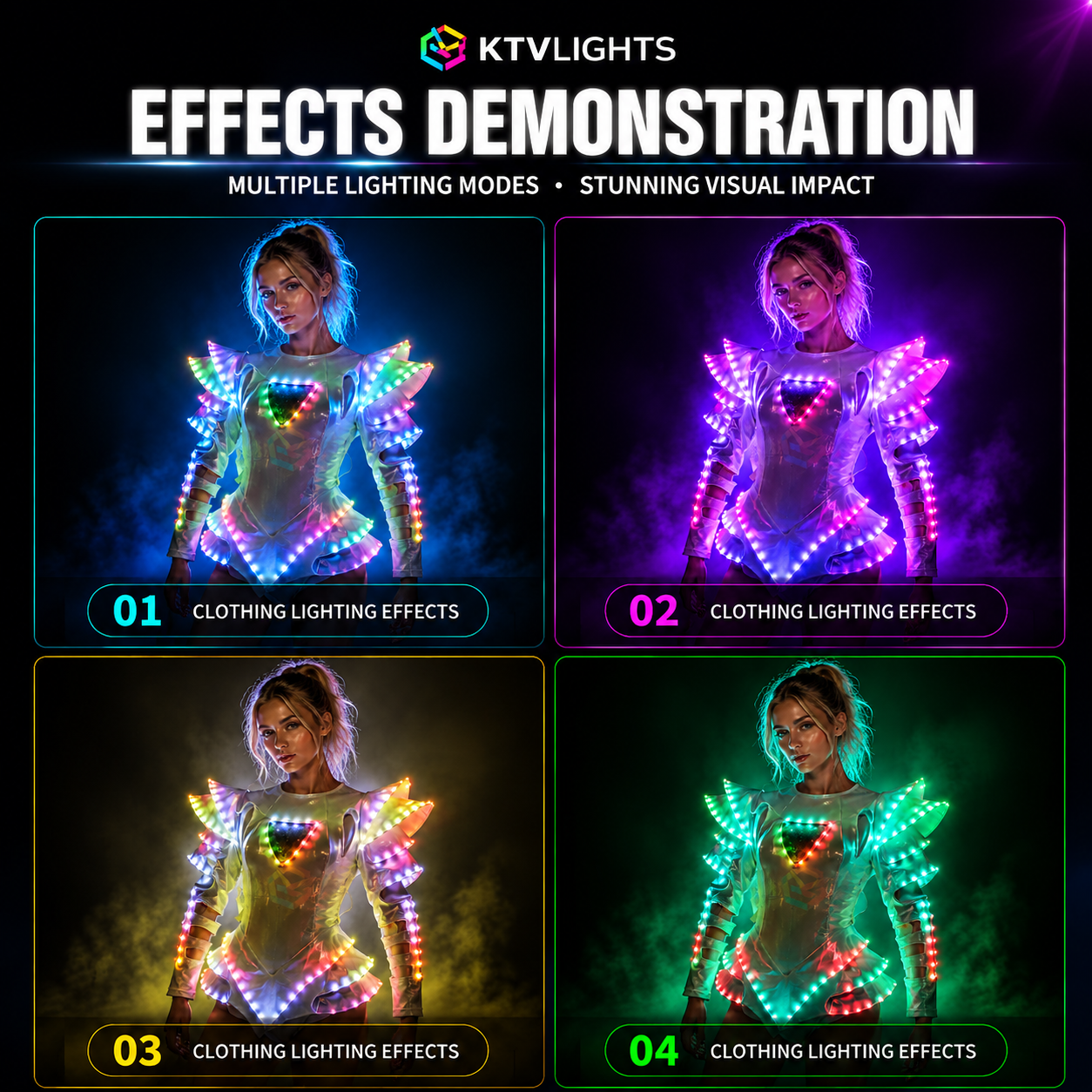 KTVLIGHTS LED Robot Costume for Rave Parties & Stage Shows-M19