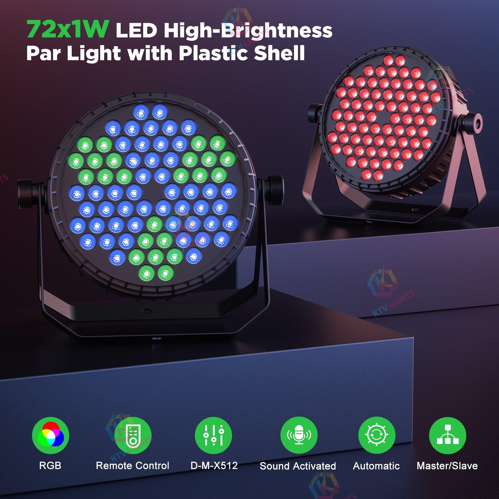 72 LED RGB PAR lights with dynamic vortex stage effect-P12
