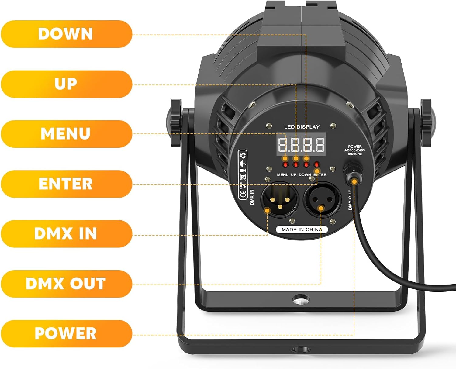 LED Round Cob Par Light 80W White + Warm White Live Broadcast Par Light-P39