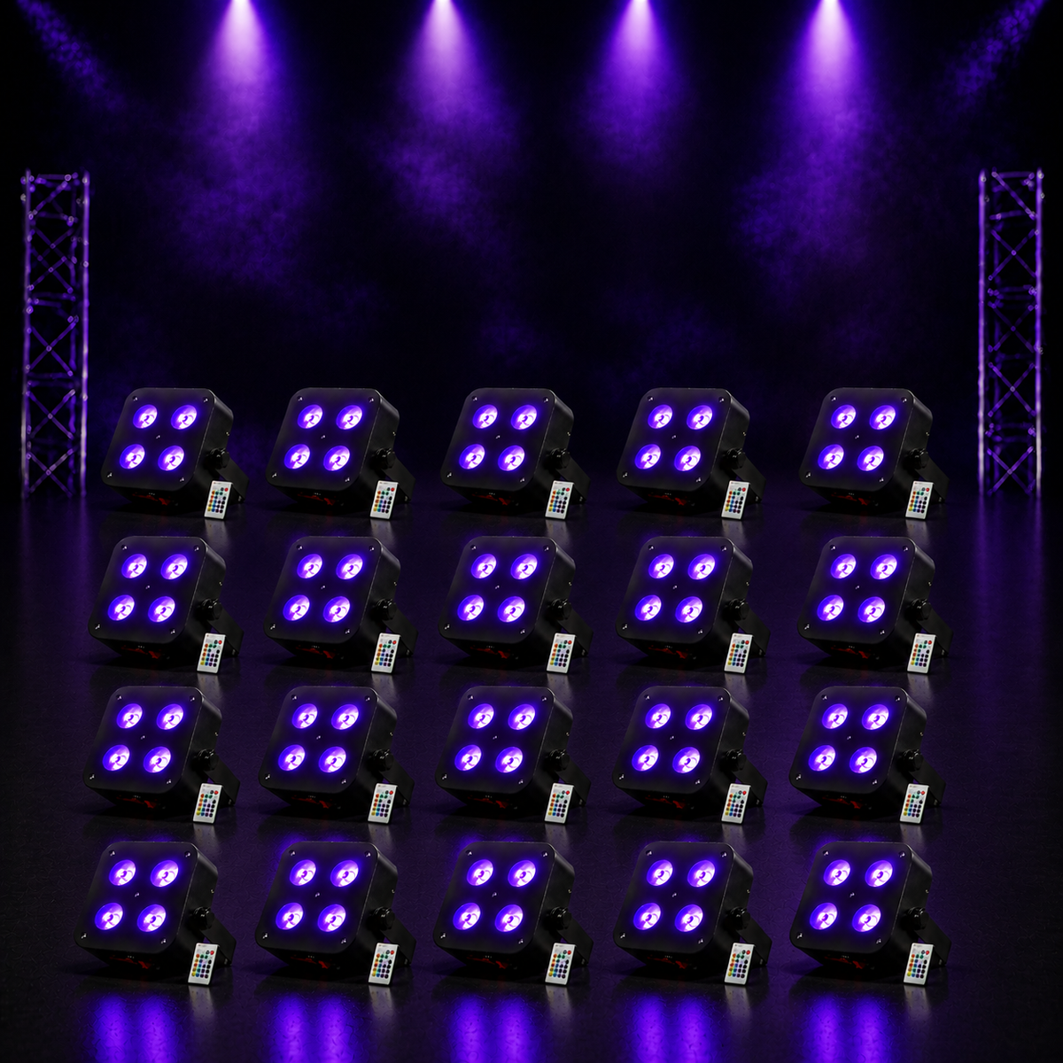 KTVLIGHTS 72W RGBWA UV APP Rechargeable LED PAR Light-P13