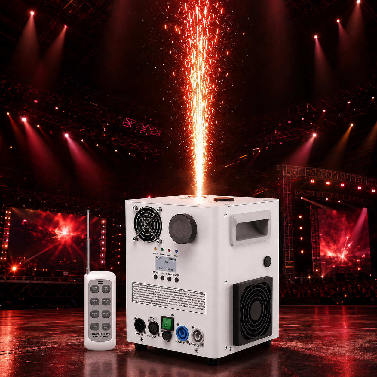 KTVLIGHTS 800W DMX512 Cold Spark Machine with Remote-H6