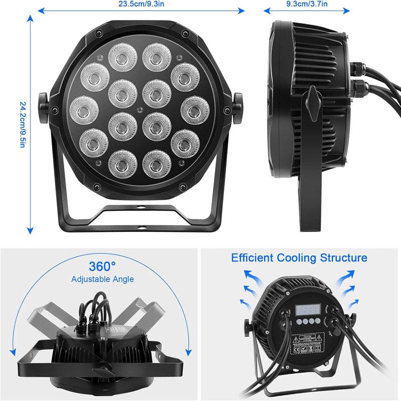 LED Par Lights IP67 Waterproof DJ Stage Light RGBW 4-in-1 Uplighting DMX Control (4 pcs) - Ktvlights