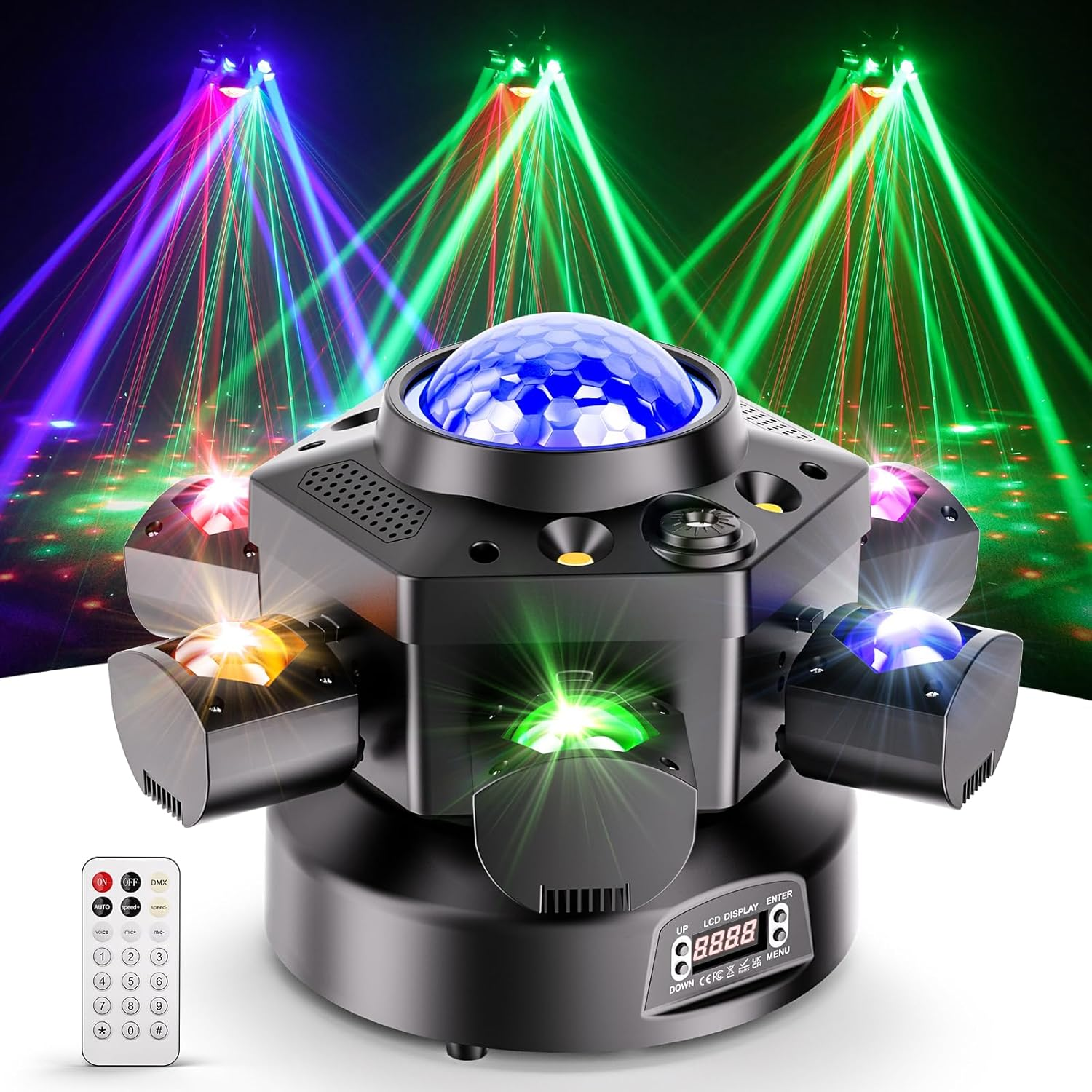 120W six-arm stage light RGBW beam moving head light-E4