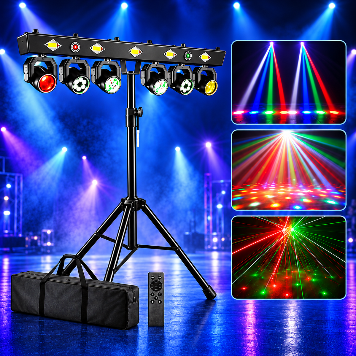 KTVLIGHTS 120W LED Laser Moving Head Light Bar with Stand-E108
