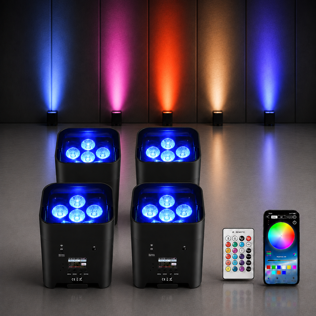 KTVLIGHTS 6x18W RGBWA UV LED Wash Stage Light-P53