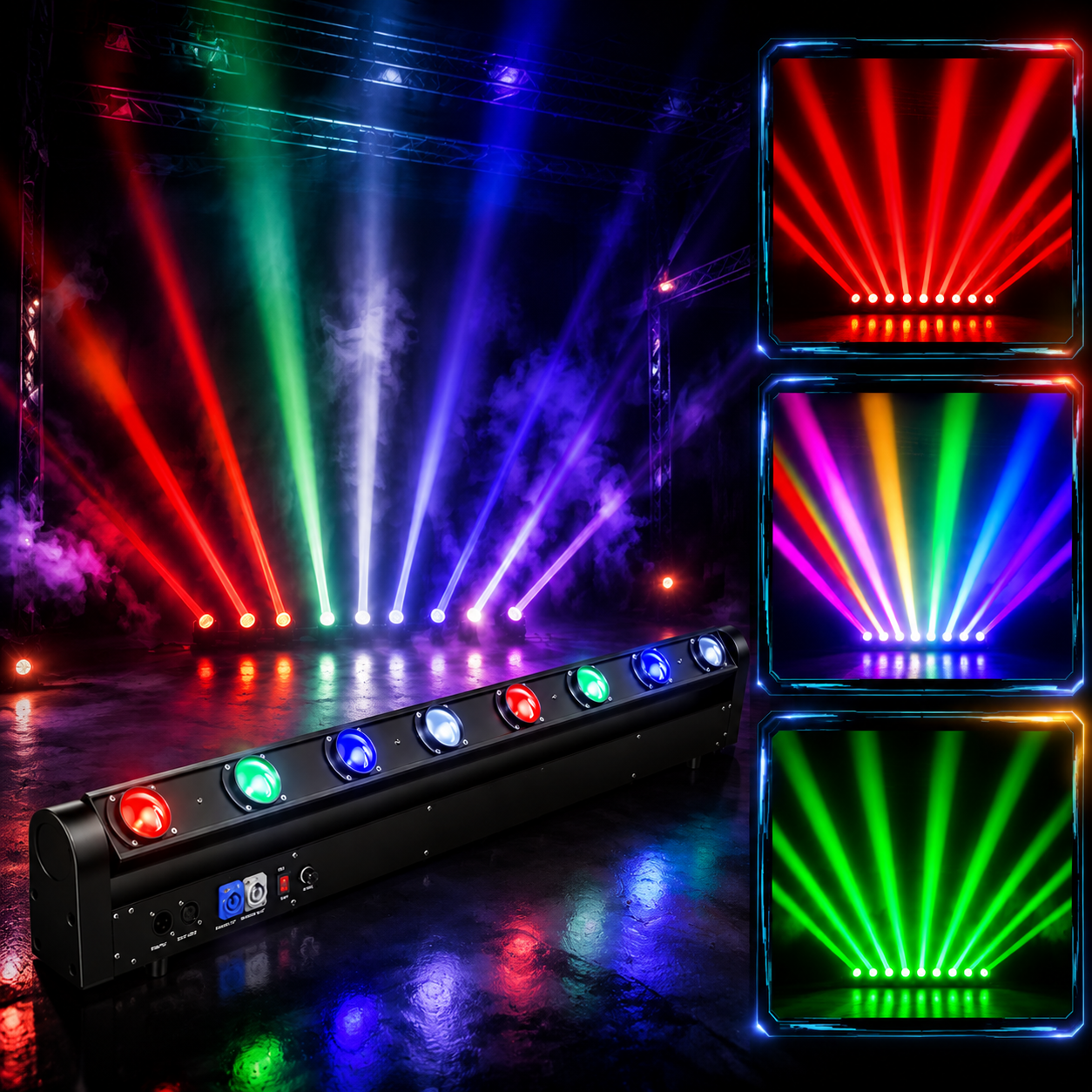 KTVLIGHTS 120W RGBW Beam Moving Head Light for DJ Stage Shows -E46