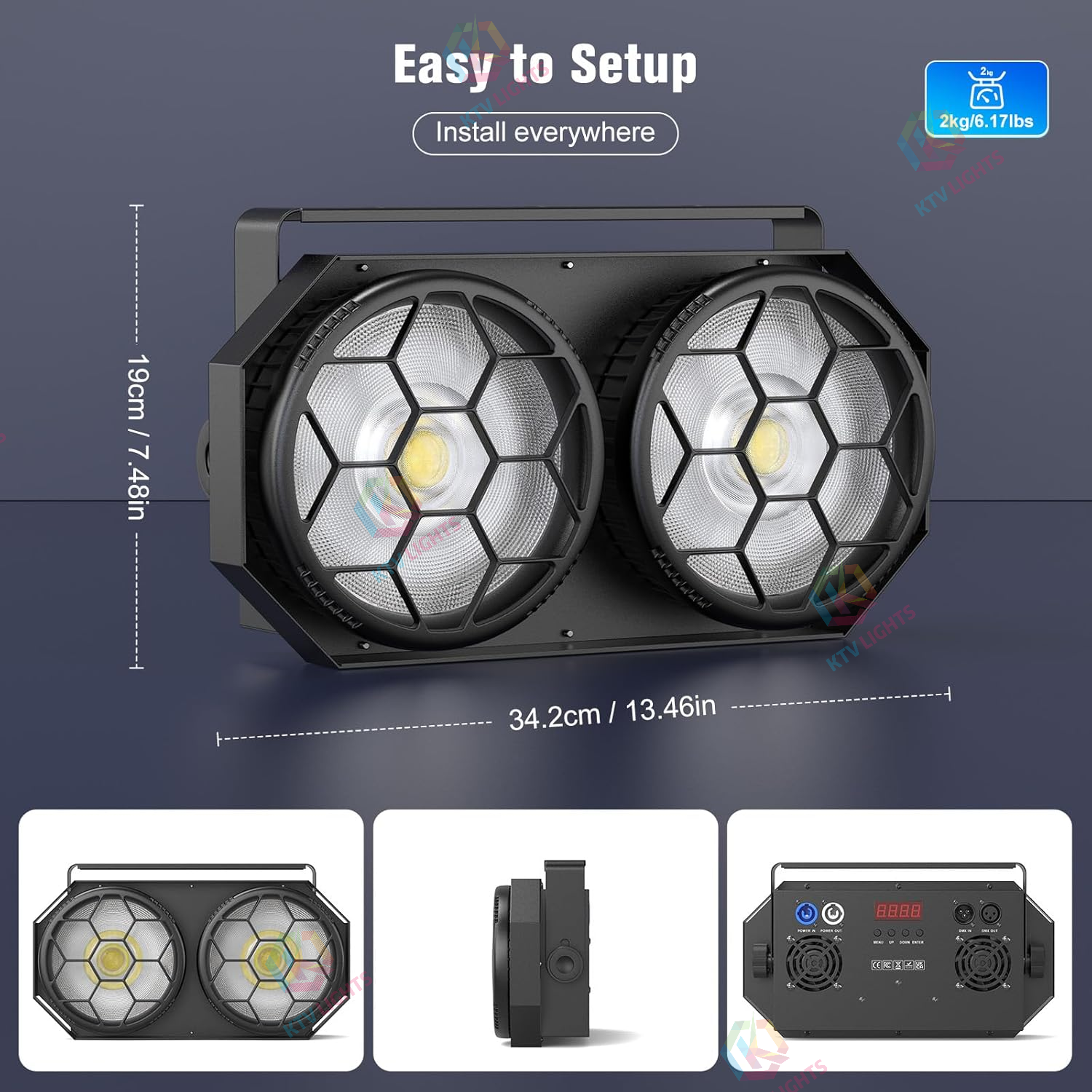 2x100W RGB LED COB PAR LED Flashing Lights - P65