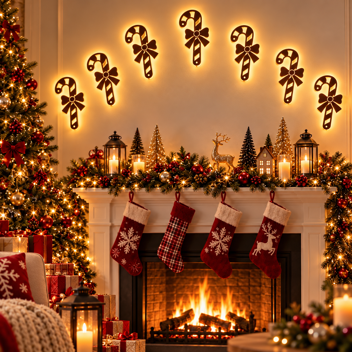 KTVLIGHTS Lighted Reindeer Christmas Wall Decor-M65